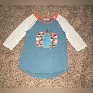 Women’s Pumpkin Appliqué Fall Top | Size Small